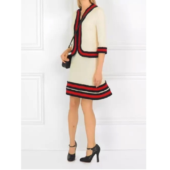 ♥️💙 GUCCI Ruffle Trim Wool Cardigan Jacket XL - Picture 5 of 12